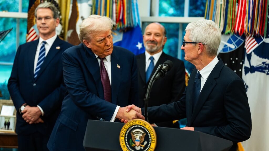 Apple's tim cook has convinced trump to drop a made in wo sized